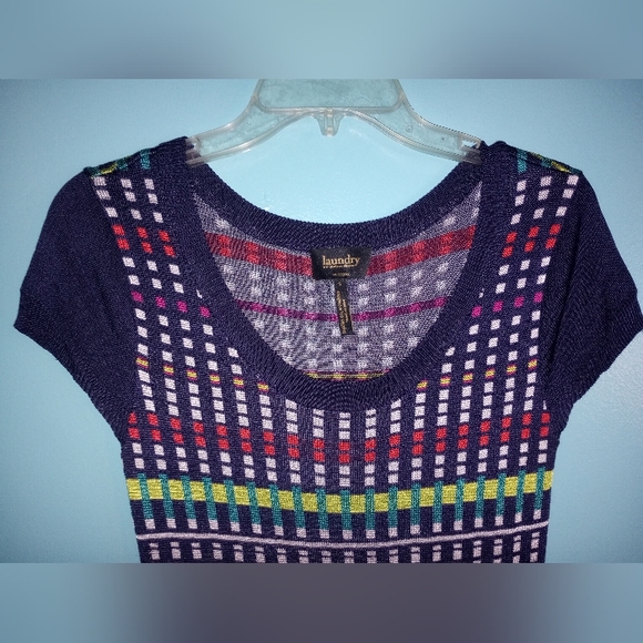 Laundry by Shelli Segal multi colored form fitting  knit dress in size Small - Picture 4 of 10